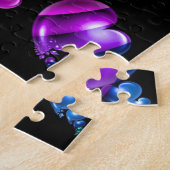 黒の虹のハートの車輪 ジグソーパズル (側面)