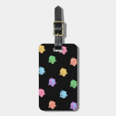 黒の虹のブタパターン ラゲッジタグ (正面縦)