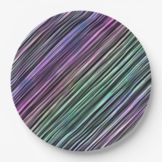 黒の虹のブラシストローク： ペーパープレート (正面)