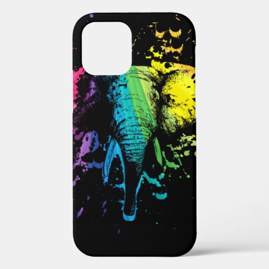 黒の虹のブルエレファント Case-Mate iPhoneケース (裏面)