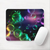 黒の虹色の泡 マウスパッド (マウス)