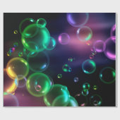 黒の虹色の泡 ラッピングペーパー (フラット)