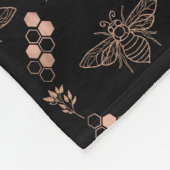 黒の蜂と蜂の巣の金 フリースブランケット (角)