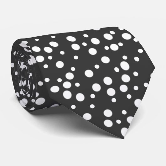 黒の蝶ネクタイの白い水玉模様のさまざまなサイズ ネクタイ (ロール)
