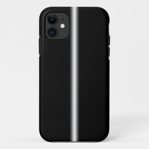 黒の衰退した白のストライプ iPhone 11 ケース