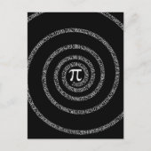 黒の装飾に螺旋状のπ ポストカード (正面)