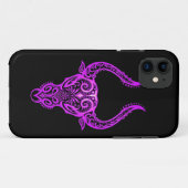 黒の複雑な紫色のトーラスの(占星術の)十二宮図 Case-Mate iPhoneケース (裏面(横))