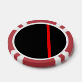 黒の記号付き薄い赤い線 ポーカーチップ (シングル)