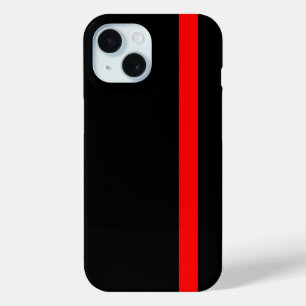 黒の記号付き薄い赤い線 iPhone 15ケース