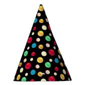 黒の誕生日パーティーハットに色とりどりのドット パーティーハット (右)