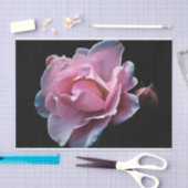 黒の豪華なピンクのバラ 薄葉紙 (クラフト)