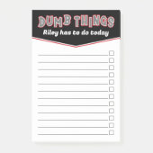 黒の赤いばか今日のタスク名の追加 ポストイット (正面)