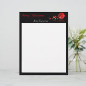 黒の赤いオーナメントのメリークリスマス レターヘッド (スタンド正面)