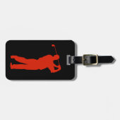 黒の赤いゴルファー ラゲッジタグ (正面横)
