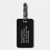 黒の赤いゴルファー ラゲッジタグ (裏面縦)