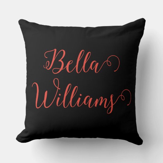 黒の赤いメモ クッション (正面)