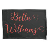 黒の赤いメモ 枕カバー (正面左)