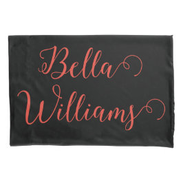 黒の赤いメモ 枕カバー