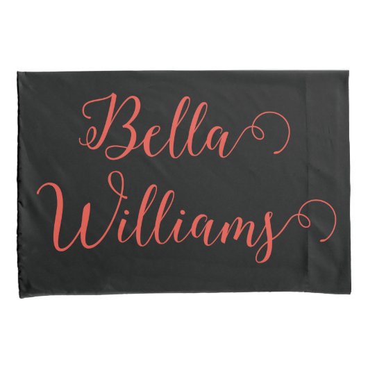 黒の赤いメモ 枕カバー (正面右)