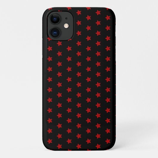 黒の赤い星模様 Case-Mate iPhoneケース (裏面)