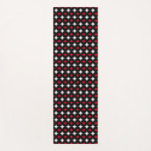 黒の赤い白い星模様 ヨガマット (正面)