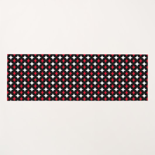 黒の赤い白い星模様 ヨガマット (正面(横))