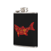 黒の赤いHaidaの精神の魚 フラスク (左)