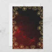 黒の赤と金ゴールドのフローライスラム教結婚教徒 招待状 (裏面)