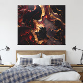 黒の赤と金ゴールド抽象芸術 キャンバスプリント (インサイチュ (寝室))