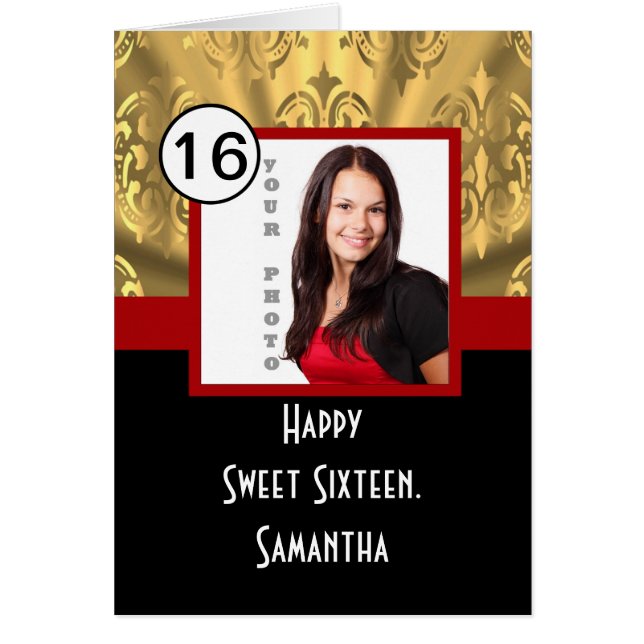 黒の赤と金ゴールドsweet sixteen (正面)