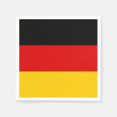 黒の赤の金ゴールドストライプ スタンダードカクテルナプキン (正面)