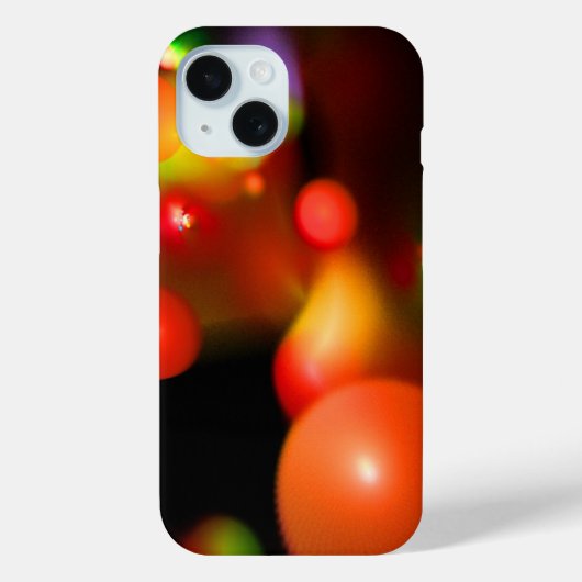 黒の赤オレンジ色の黄色いフラクタル気泡 Case-Mate iPhoneケース (裏面)