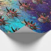 黒の赤ジェスターマスク,仮装パーティー,白 ラッピングペーパー (角)