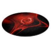 黒の赤フラクタルバラ カッティングボード (角)