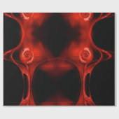 黒の赤フラクタルバラ ラッピングペーパー (フラット)