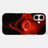 黒の赤フラクタルバラ Case-Mate iPhoneケース (裏面 (横))