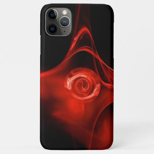 黒の赤フラクタルバラ iPhone 11 PRO MAXケース
