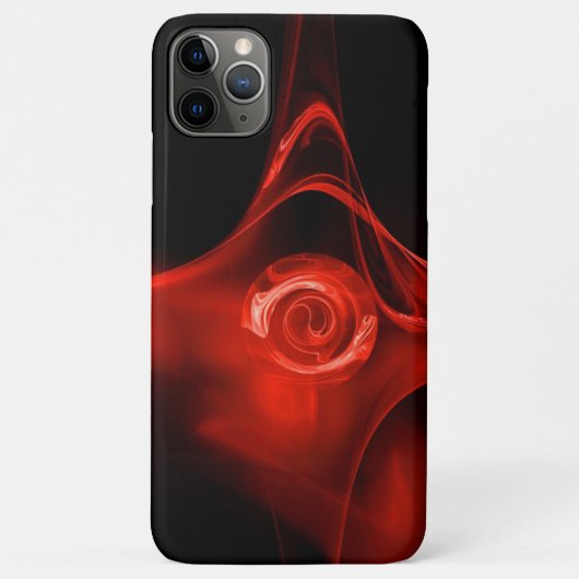 黒の赤フラクタルバラ Case-Mate iPhoneケース (裏面)