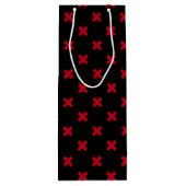 黒の赤十字縫目 ワインギフトバッグ (裏面)