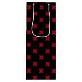 黒の赤十字縫目 ワインギフトバッグ (正面)