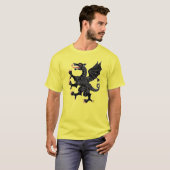 黒の躍動するドラゴン Tシャツ (正面フル)