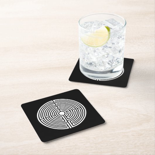 黒の迷宮 スクエアペーパーコースター (インサイチュ)