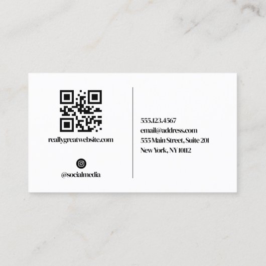 黒の追加ロゴのソーシャルメディアネットワークフォト 名刺 (裏面)