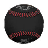 黒の追加ロゴカスタム文字会社写真 野球ボール (正面)