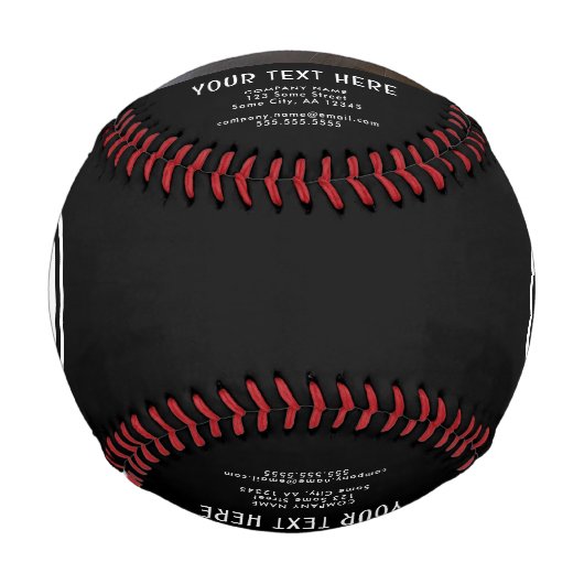 黒の追加ロゴカスタム文字会社写真 野球ボール (正面)