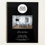 黒の追加ロゴカスタム文字Photo Office Business プランナー手帳 (正面)