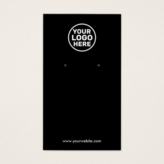 黒の追加ロゴソーシャルメディアのイヤリングディスプレイカード (正面)