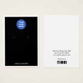 黒の追加ロゴ白いイヤリング縁どディスプレイカード (正面&裏面)