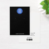 黒の追加ロゴ白いイヤリング縁どディスプレイカード (デスク)