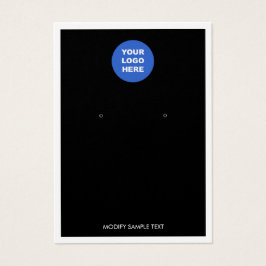 黒の追加ロゴ白いイヤリング縁どディスプレイカード